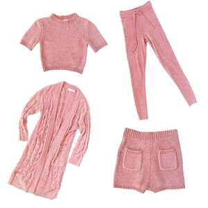 4 Piece Pink Chenille Meshki Set